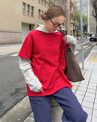 Layered Hooded Long T-Shirt