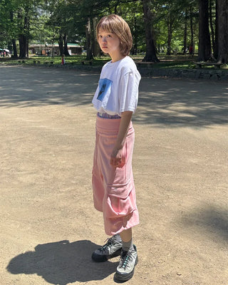 Wide-waist pocket Bermuda shorts