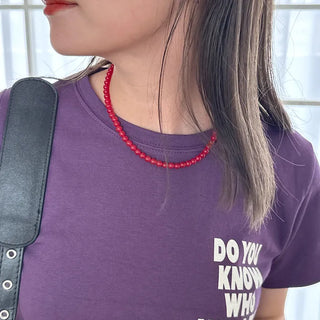 6mm Red Bead Necklace