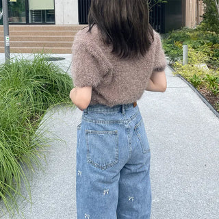 Round neck boa knit