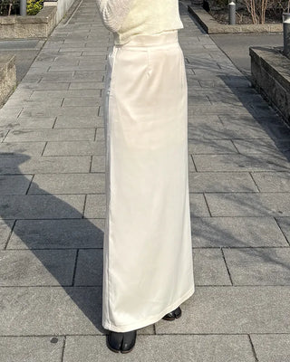Satin long skirt