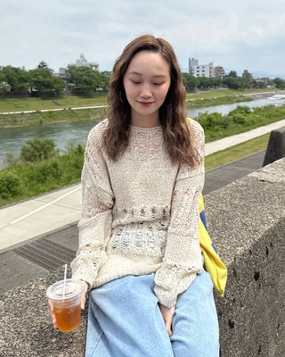 Loose-fitting openwork knit