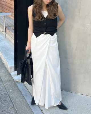 Wrap detail long skirt