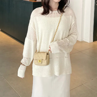 Boat neck sheer knit