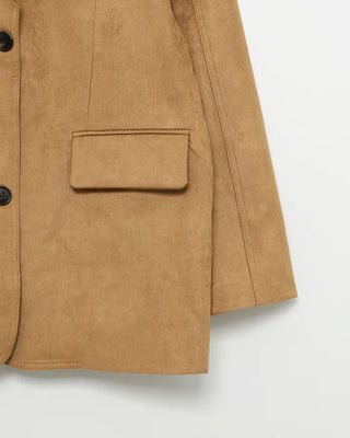 Suede oversized jacket