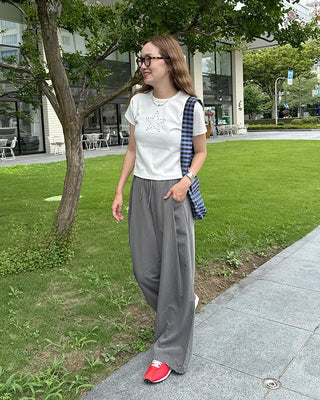 Pintuck stripe banding slacks