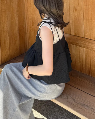 Strappy peplum blouse