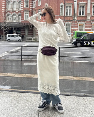 Lace-point skirt
