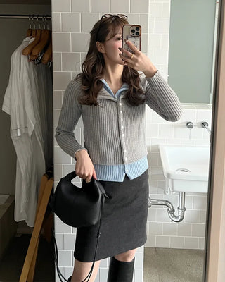 Simple wool midi skirt