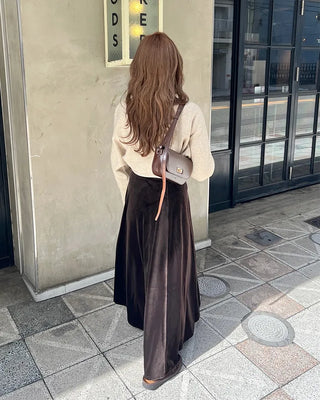 Velvet maxi skirt