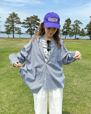 Checked hoodie shirt