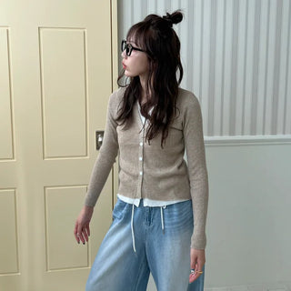 Layered Rib Cardigan