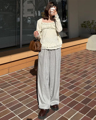 Side lace point sweatpants