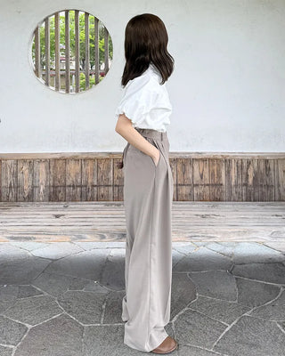 Belted wide-leg pants