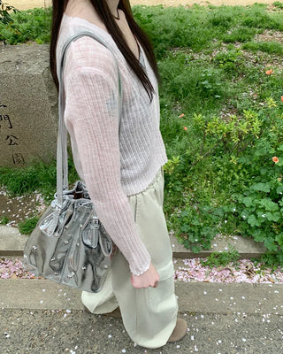 Heart Stud Bucket Bag