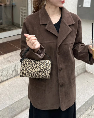 Suede mini handbag
