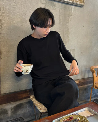 Waffle Semi-Cropped Long-Sleeve T-Shirt