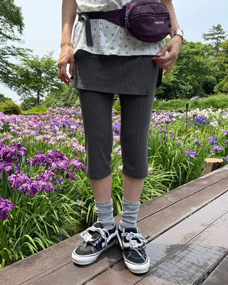 Wrap skirt & ribbed capri pants set