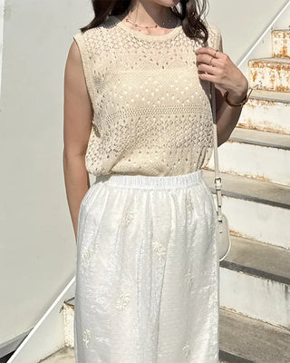 Openwork Sleeveless Knit