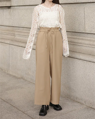 (ORIGINAL) High-waisted frill banding pants