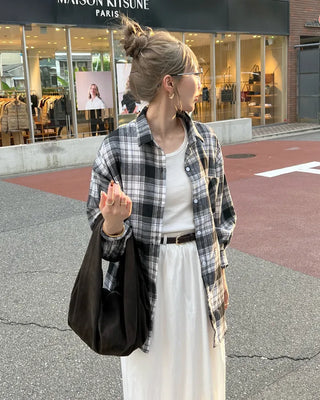 Loose-fit check shirt