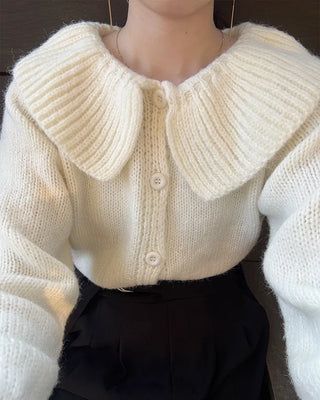 Frill collar cardigan