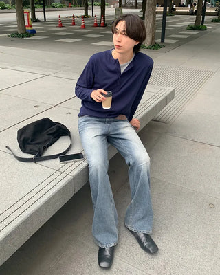 Slim bootcut denim pants
