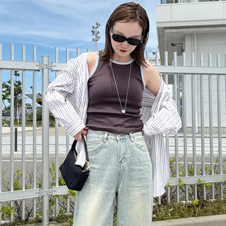 Oversized striped shirt