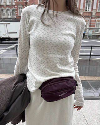 Flower pattern long-sleeved T-shirt