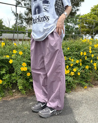 (Unisex) Nylon Check String Pants