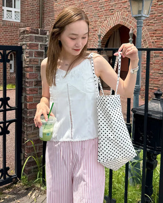 Flower stitch fagoting camisole