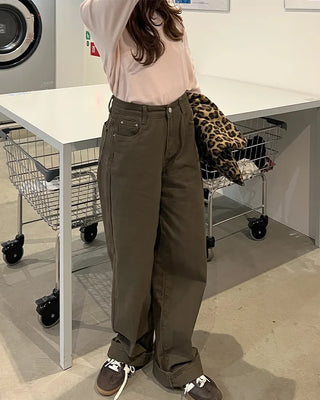 Basic cotton straight pants