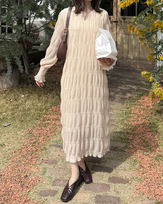 Chiffon pleated long dress