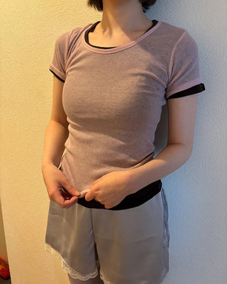 See-through short-sleeve T-shirt