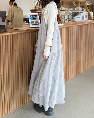 Checked Camisole Long Dress