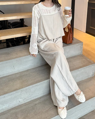 Shirred Ribbon Flat Shoes