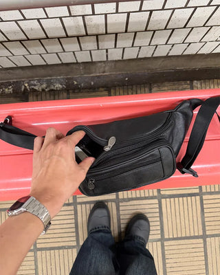 Faux Leather Multi-Pocket Waist Bag