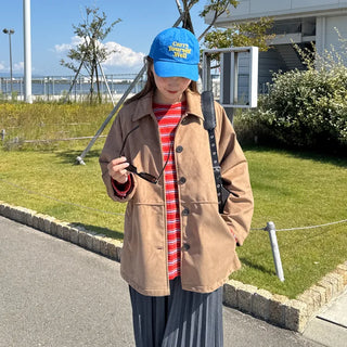 Suede mid-length coat