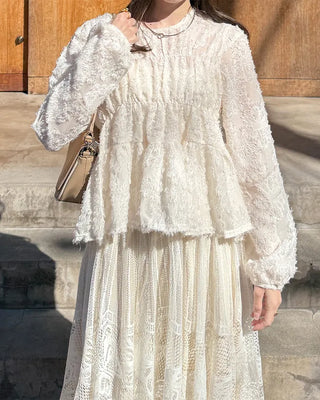 Flower lace blouse