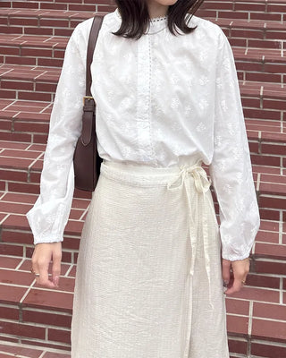 Flower pattern sheer blouse