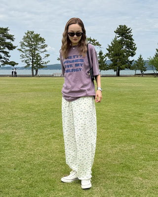Flower Summer Waffle Easy Pants