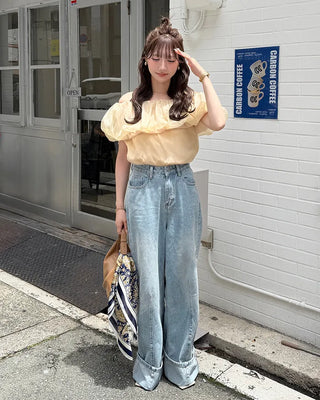 Organza Volume Off-Shoulder Blouse