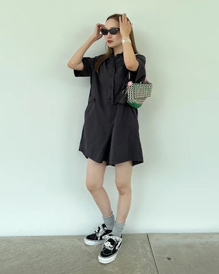 Simple short jumpsuit