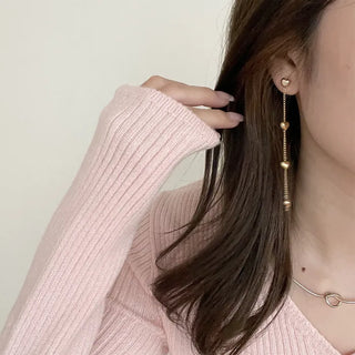 Heart line earrings