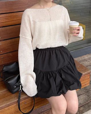 Boat neck loose fit knit