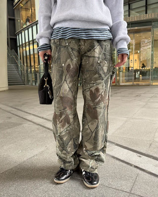 (Unisex) Double Knee Wide Tree Camouflage Pants
