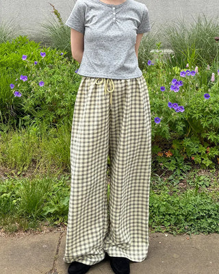 Checked Summer Easy Pants
