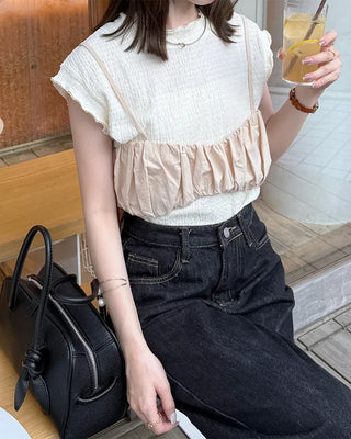 Shirred Cropped Bustier