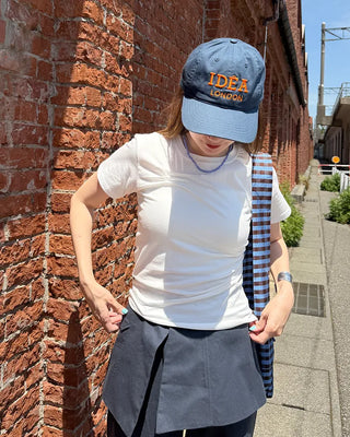 Unique pintuck semi-cropped French T-shirt