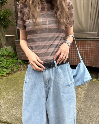 Suede stud belt